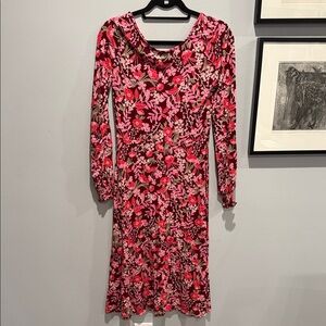 Draper James Patty Floral Long Sleeve Midi Dress in Viney Floral print